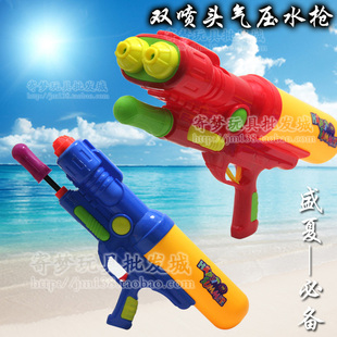 儿童戏水玩具水枪79元包邮抽拉式双喷头气压水枪射程远 漂流水枪