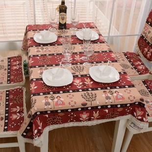 田园桌餐桌布套装台布长方形盖布宜家桌旗清新田园棉麻布艺定做
