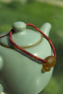 【褐石手作】单颗新疆冰糖心葡萄干玛瑙双色红绳手链  原创 特别
