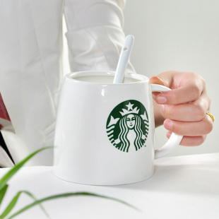 星巴克杯子 正品带盖大肚型马克杯可爱创意水杯 陶瓷咖啡杯 包邮