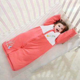 婴幼儿睡袋秋冬季加厚款儿童防踢被子小孩纯棉宝宝睡衣夹棉大睡袋