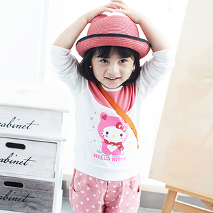 韩版春秋款女童纯棉卫衣长袖T恤 儿童装长袖卡通套头衫1-2-3-4岁