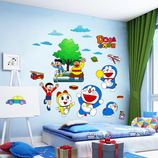 创意哆啦A梦墙壁贴纸 家居卧室儿童房床头装饰 卡通机器猫墙贴画