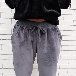 【困爷】正版韩国金丝绒双面双色加绒超厚运动休闲裤一条就足够暖