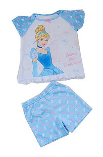 15夏 儿童 女 中大童 公主卡通纯棉短袖 家居服套装 睡衣内衣包邮