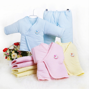 保暖婴儿衣服幼儿春秋冬棉袄棉衣加厚宝宝棉衣新生儿棉和尚服套装