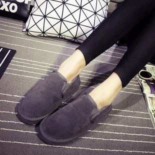 2015新款韩版平底鞋毛毛鞋雪地靴冬季短靴女大码棉鞋豆豆鞋女鞋子