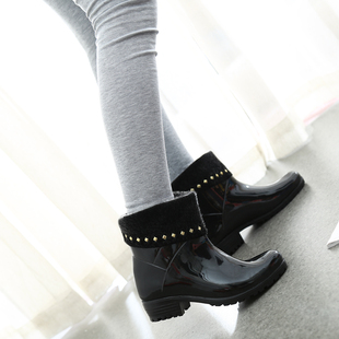 新款韩版时尚短筒马丁雨靴防滑保暖加绒秋冬水鞋套鞋胶鞋雨鞋女