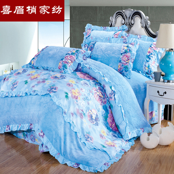 冬季加厚法莱绒四件套 韩版床上用品珊瑚绒被套床单四件套法兰绒