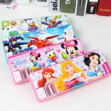 韩国迪斯尼双层多功能文具盒儿童卡通铅笔盒学生笔盒男女礼品包邮