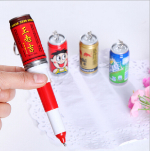 创意圆珠笔可爱易拉罐造型 个性圆珠笔  卡通伸缩 可乐饮料挂件笔
