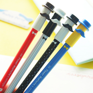 晨光正品 卡通彩色胡子中性笔 学生水笔 可爱创意签字笔韩国文具