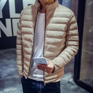2015冬季新款男士棉衣 韩版修身时尚休闲立领加厚羽绒棉服外套潮