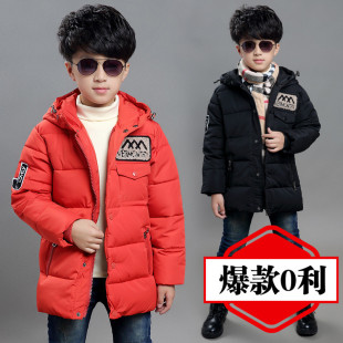 童装男童冬装棉衣2015新款儿童韩版冬季加厚外套中大童中长款棉袄