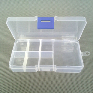 厂家批发小号7格透明塑料收纳盒有盖首饰盒DIY配件盒塑料小盒子