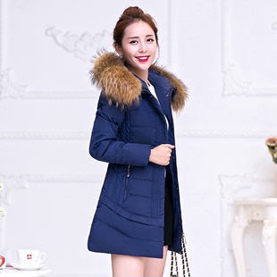 森马女装2015冬季新款韩版中长款棉衣女大码女装羽绒棉服修身外套