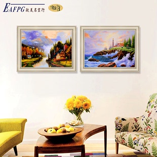 客厅装饰画现代简约北欧美式沙发背景墙壁画卧室挂画餐厅玄关风景