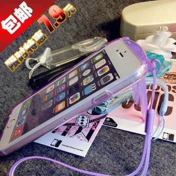 兔耳朵支架iphone6手机壳框 苹果6plus保护套后盖透明可爱韩潮女