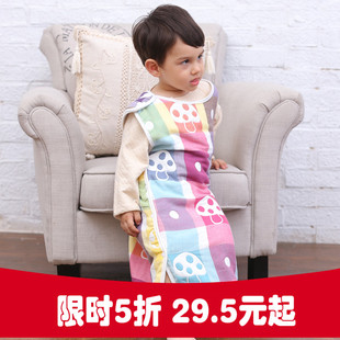 日本Hoppetta同款儿童蘑菇睡袋 婴儿夏季纱布睡袋宝宝防踢被特卖
