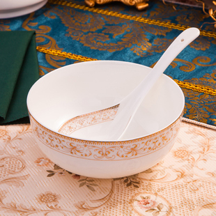 大号陶瓷汤碗景德镇陶瓷器创意家用沙拉碗7.5/9寸骨瓷汤碗泡面碗