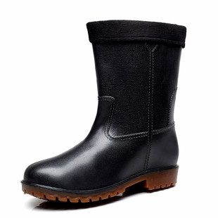 秋冬季雨鞋男士加棉绒套保暖雨靴胶鞋防水牛筋底防滑时尚水鞋水靴