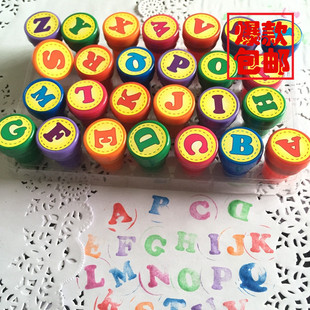 包邮日韩可爱儿童卡通创意益智玩具字母数字印章无需印泥