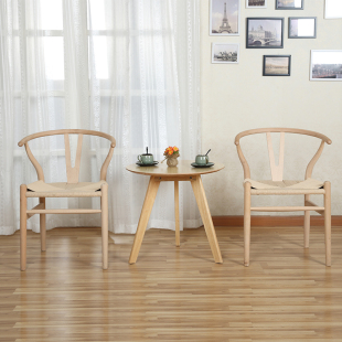 纯实木y型椅子 简约休闲椅子设计师北欧宜家扶手靠背y椅