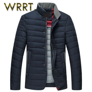WRRT 2015冬季新款男士立领修身轻薄羽绒服短款白鸭绒外套潮8123