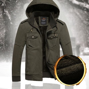 冬天中年男士夹克2015冬季新款加绒加厚外套爸爸装纯棉保暖衣服潮