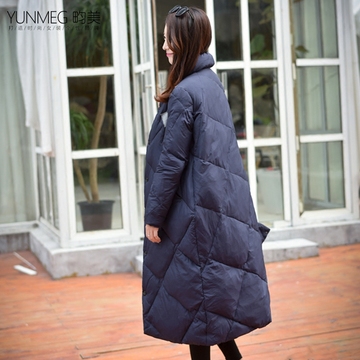 2016韩版新款宽松立领羽绒服长款女超长过膝加厚显瘦冬装外套潮