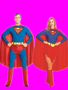 万圣节化妆舞会服装 cosplay服装成人超人服装 男女超人衣服 套装