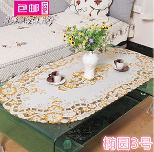 包邮欧式烫金桌布PVC防水防油免洗茶几垫台布长方形椭圆桌垫
