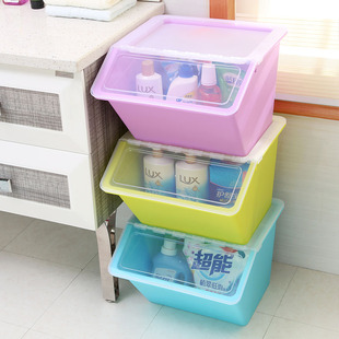 大号塑料收纳箱有盖衣服宝宝儿童玩具零食品整理箱厨房叠加储物箱