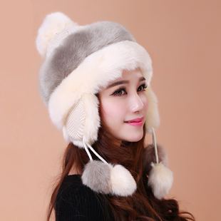 韩版蒙古公主雷锋帽冬季帽子女甜美可爱保暖加厚护耳毛绒东北青年