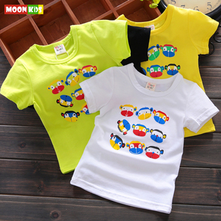 韩版男童女童卡通T恤1-2-3岁婴儿童短袖体恤衫夏天新款潮宝宝半袖