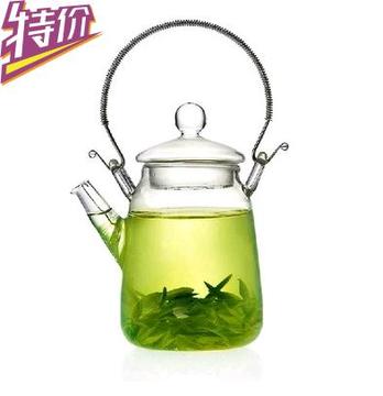 玻璃提梁壶一茶一坐 茶具茶壶花茶绿茶耐热茶壶350ml/500ml促销