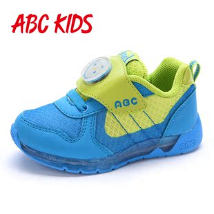ABC童鞋 2016秋季新款男童发光亮灯鞋儿童运动鞋气垫透气休闲网鞋
