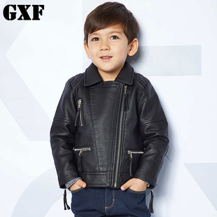 GXF2015新款秋装童装男童皮衣儿童皮外套中大童上衣皮夹克韩版潮
