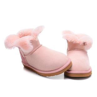 2016冬季新款羊皮毛一体雪地靴女四叶草底筒短靴防滑保暖学生棉鞋