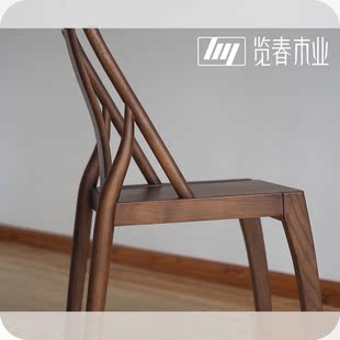 [国风餐椅]原创设计纯实木北美白蜡木椅子新中式书桌椅丨览春木业