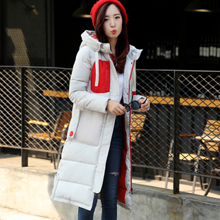 2016冬季外套女新款韩版学生长款过膝加厚大码宽松羽绒棉服长大衣