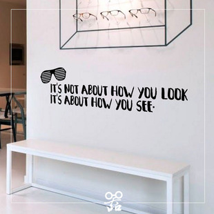 悦览器 时装店  眼镜店英文墙贴 玻璃门贴 眼镜店装饰 防水玻璃贴