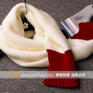 针织围巾女冬季韩国版学生加厚保暖百搭毛线围巾女长款纯白色围脖