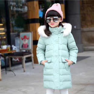 品牌儿童羽绒服女童中长款童装新款中大童羽绒服韩版连帽冬装外套