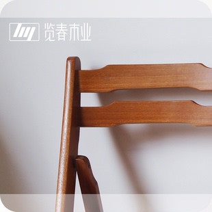 [折叠K椅] 实木家用休闲客厅椅原木可折叠椅收纳便携丨览春木业