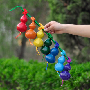 天然七彩彩绘葫芦挂件小葫芦娃儿童玩具挂饰创意礼品居家饰品包邮