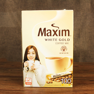 韩国进口正品Maxim麦馨白金咖啡粉速溶三合一 礼盒装11.8g*100条
